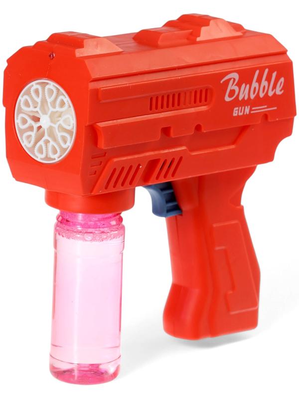 Генератор мыльных пузырей «Пистолет», световые эффекты, работает от батареек, красный