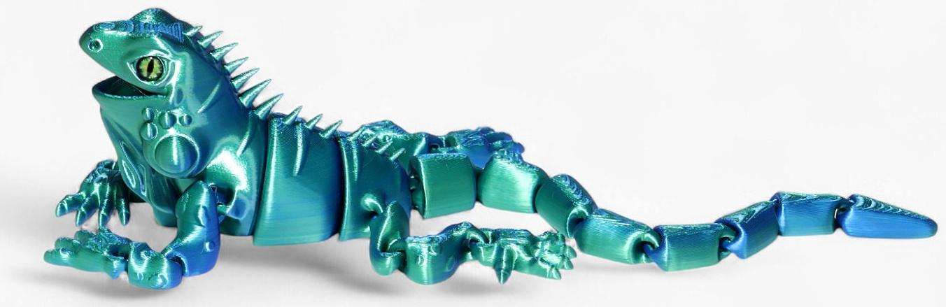 3Д - печатная игрушка «Игуана», подвижная, цвет МИКС