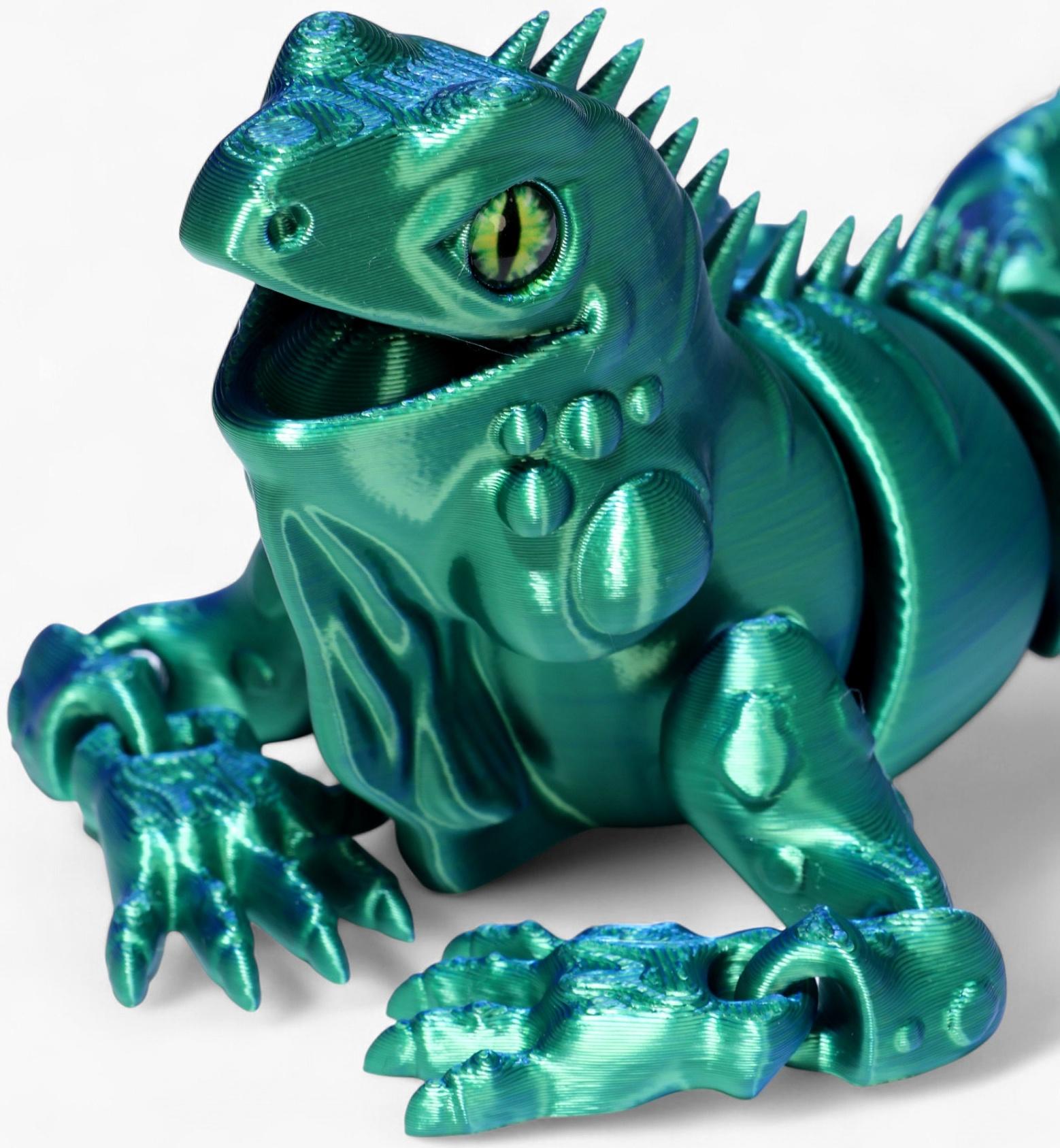 3Д - печатная игрушка «Игуана», подвижная, цвет МИКС
