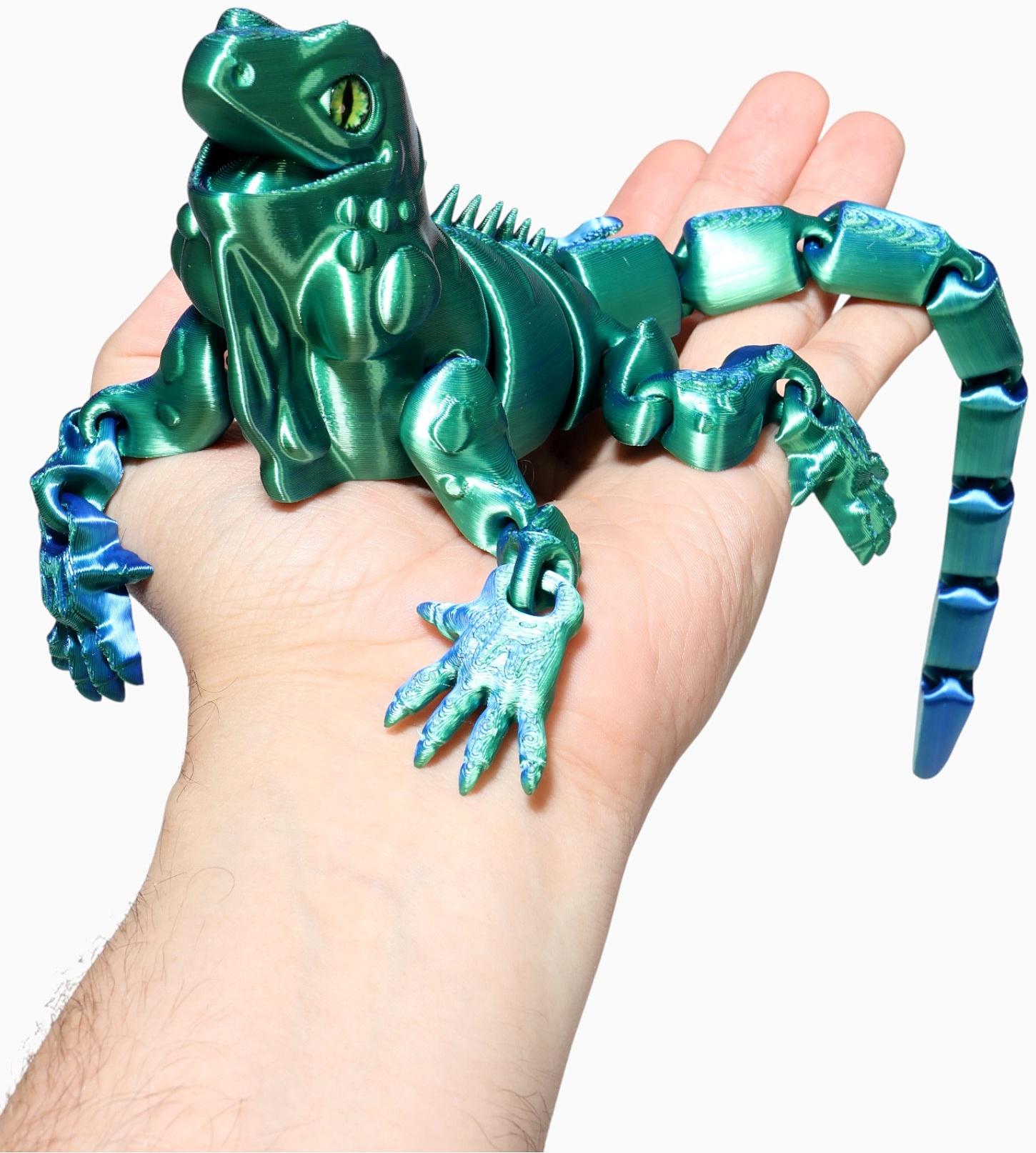 3Д - печатная игрушка «Игуана», подвижная, цвет МИКС