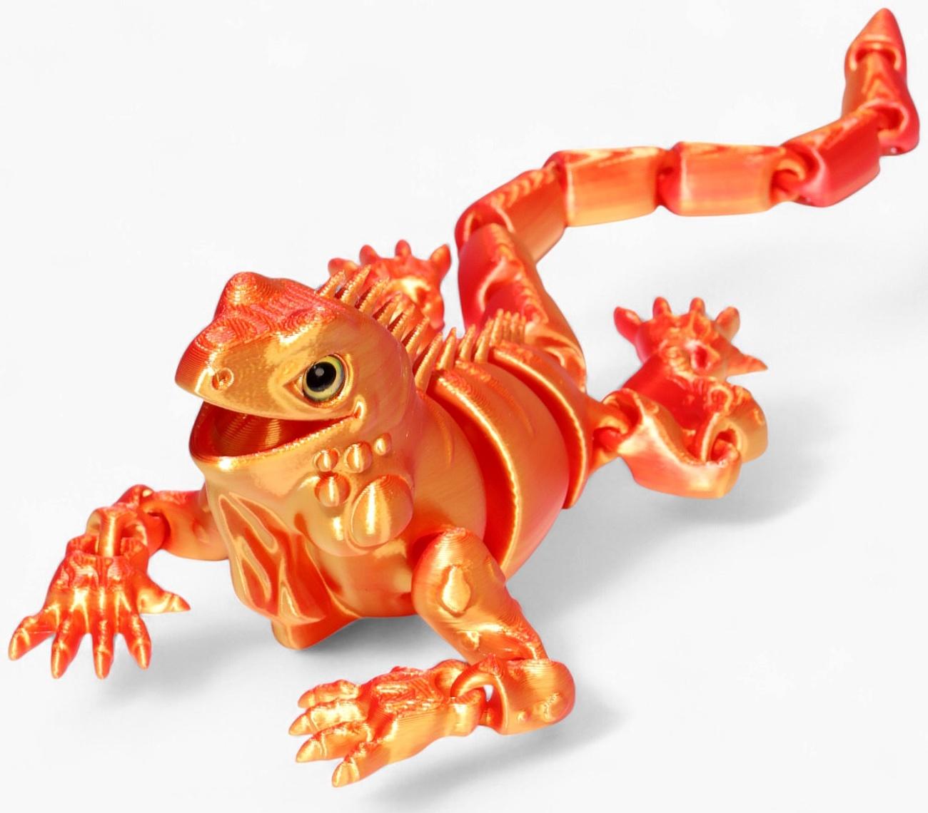 3Д - печатная игрушка «Игуана», подвижная, цвет МИКС
