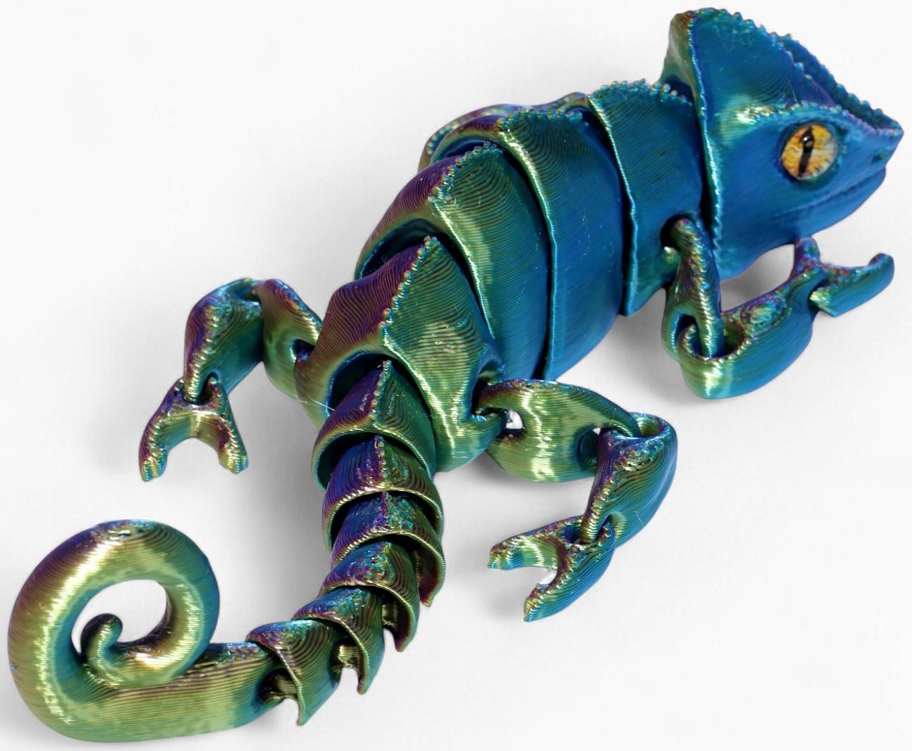 3Д - печатная игрушка «Хамелеон», подвижная, цвет МИКС