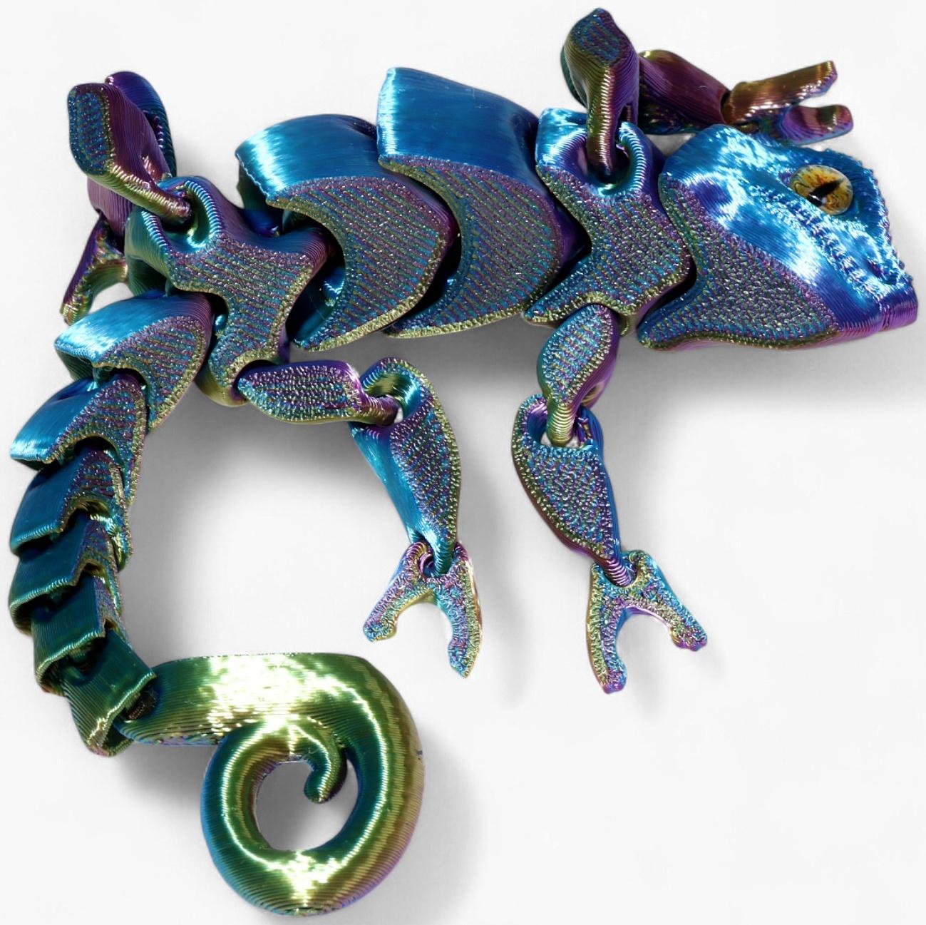 3Д - печатная игрушка «Хамелеон», подвижная, цвет МИКС