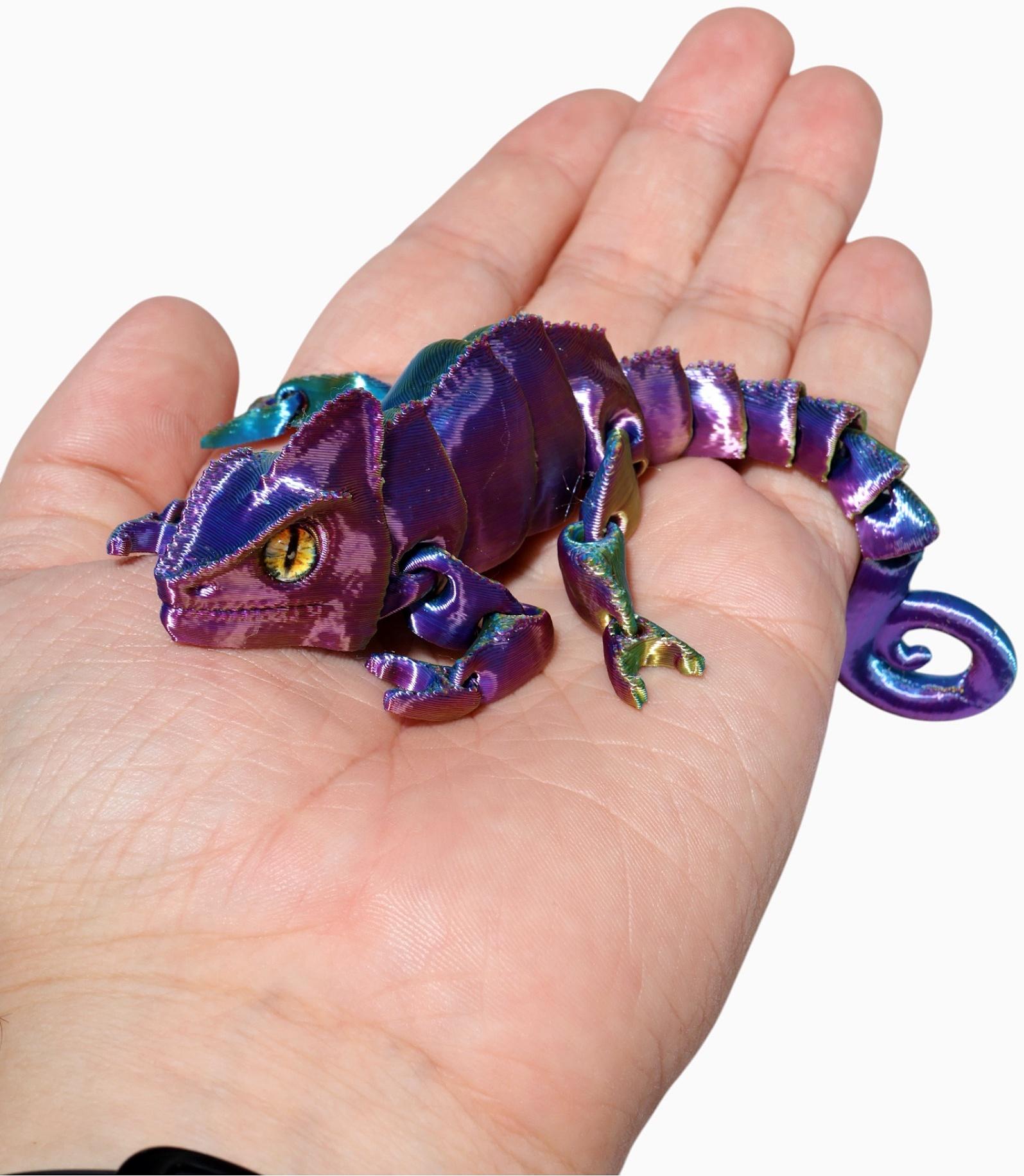 3Д - печатная игрушка «Хамелеон», подвижная, цвет МИКС