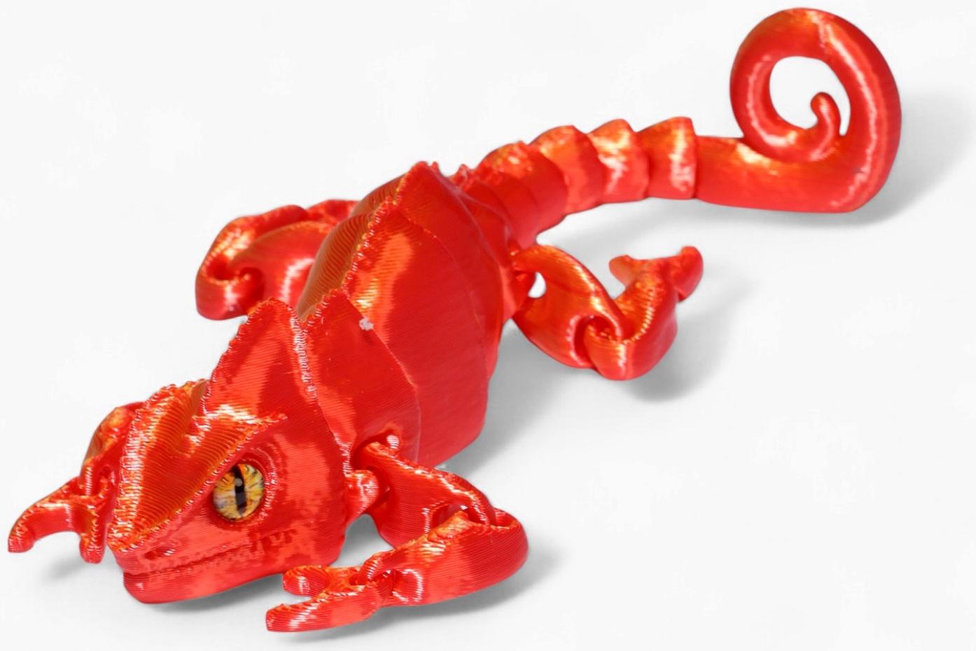 3Д - печатная игрушка «Хамелеон», подвижная, цвет МИКС