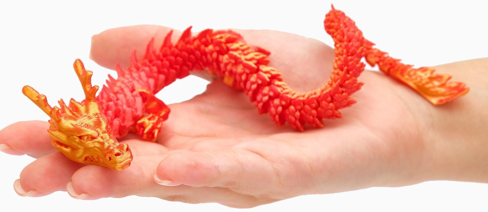 3Д - печатная игрушка «Дракон», подвижная, цвет МИКС