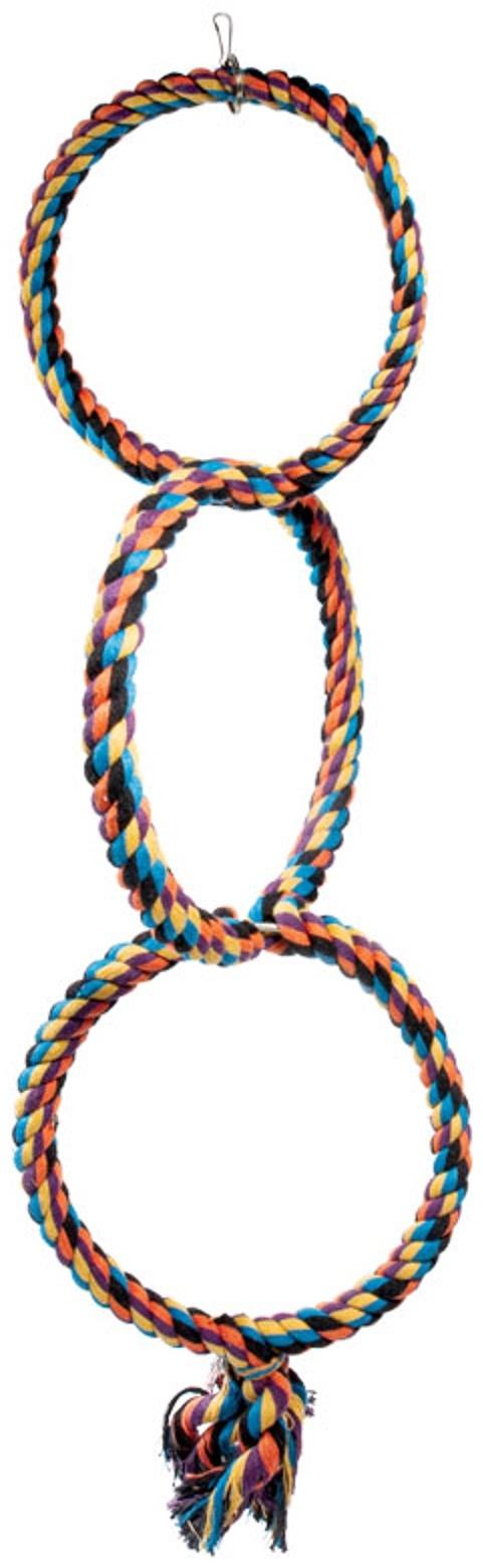 Игрушка для птиц «Три кольца», 18×60 см