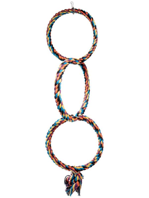 Игрушка для птиц «Три кольца», 18×60 см