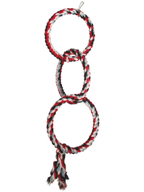 Игрушка для птиц «Три кольца», 18×60 см