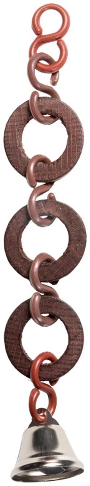 Игрушка для птиц «Деревянные колечки», 15.5×2.3 см