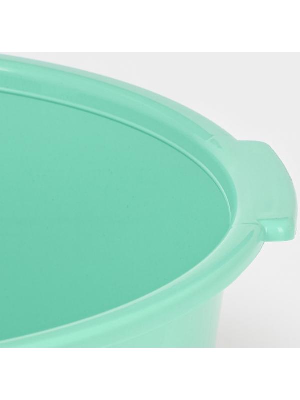 Таз хозяйственный круглый, 10 л, 37×35×14.5 см, мятный