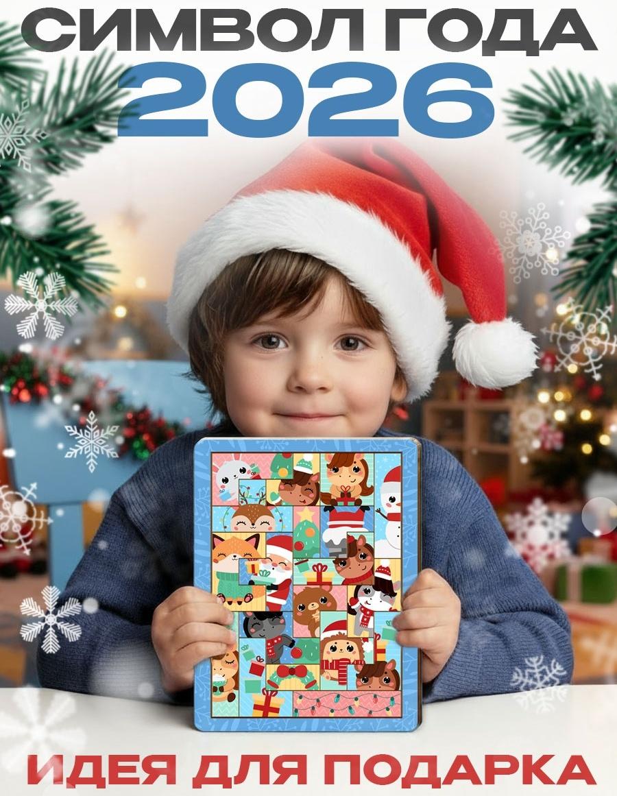 Тетрис «Новогоднее настроение» 19 деталей, 19.5×14.5 см