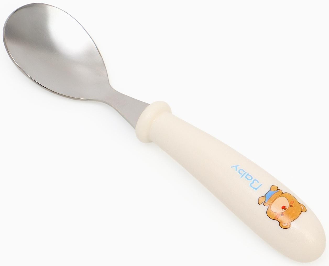 Набор детских столовых приборов в футляре: вилка, ложка Крошка Я бежевый