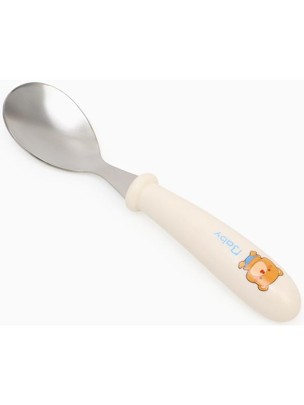 Набор детских столовых приборов в футляре: вилка, ложка Крошка Я бежевый