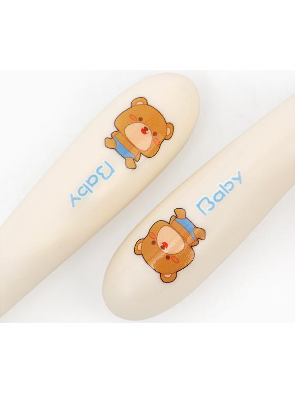 Набор детских столовых приборов в футляре: вилка, ложка Крошка Я бежевый