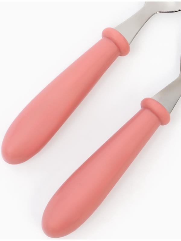 Набор детских столовых приборов в футляре: вилка, ложка Крошка Я розовый