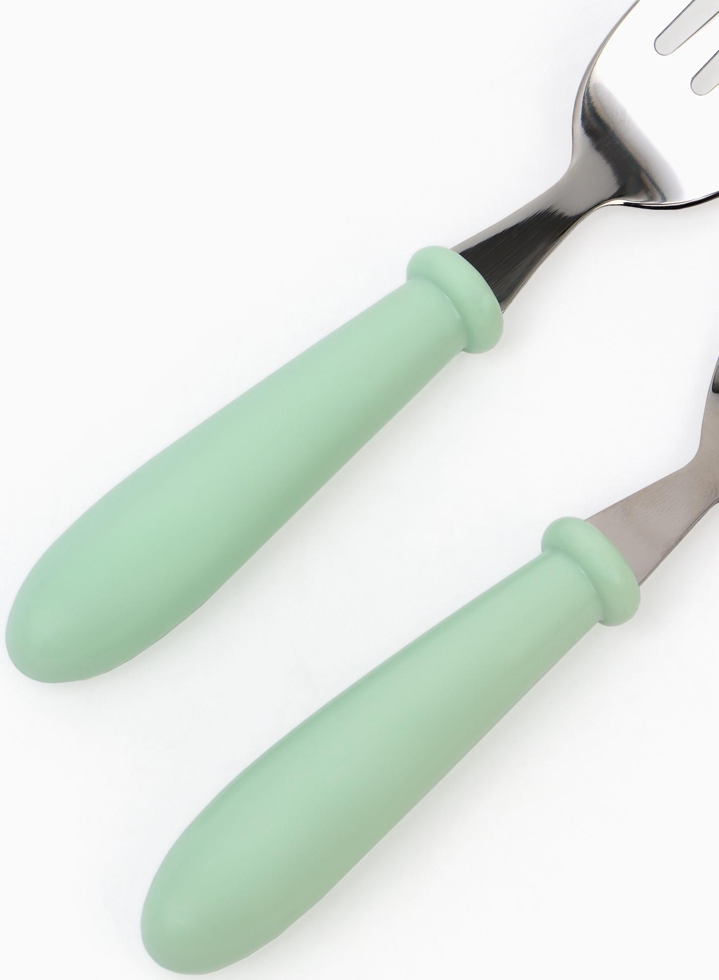 Набор детских столовых приборов в футляре: вилка, ложка Крошка Я бирюзовый