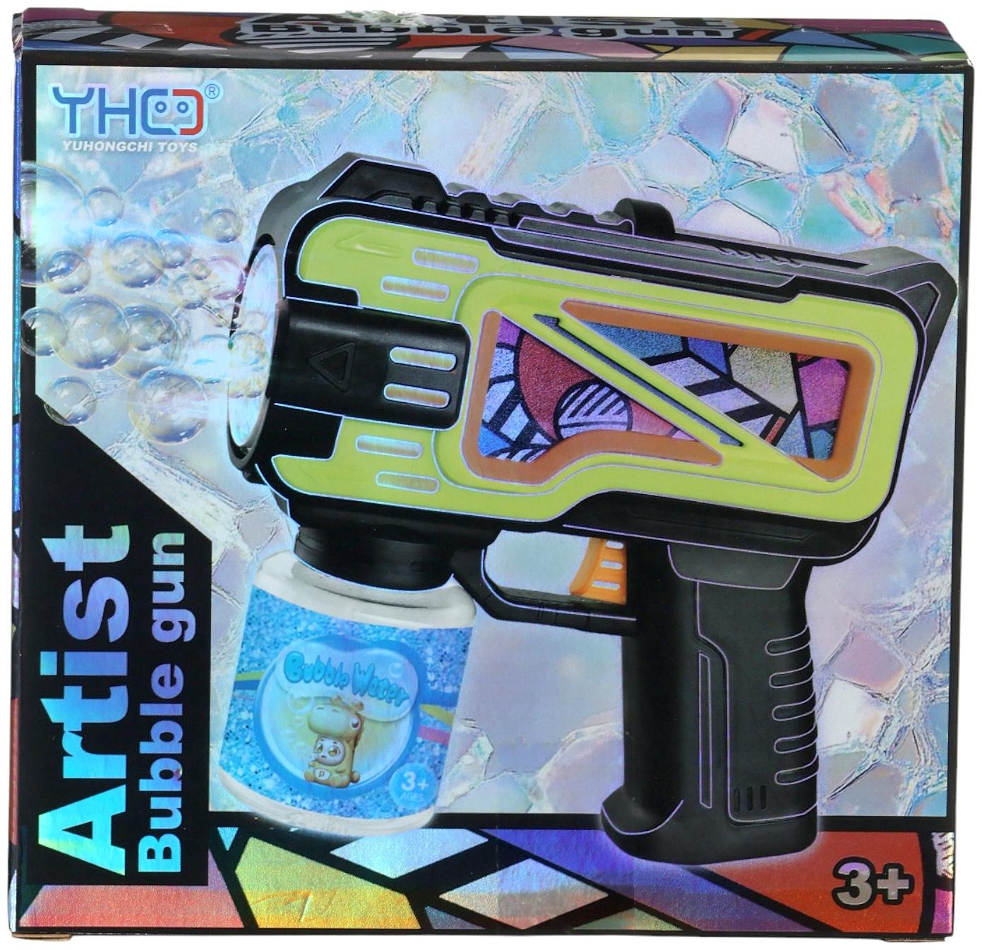 Генератор мыльных пузырей «Пистолет», цвет зелёный, работает от батареек