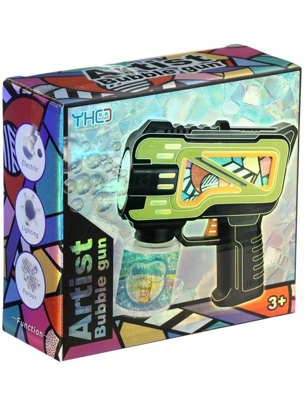 Генератор мыльных пузырей «Пистолет», цвет зелёный, работает от батареек