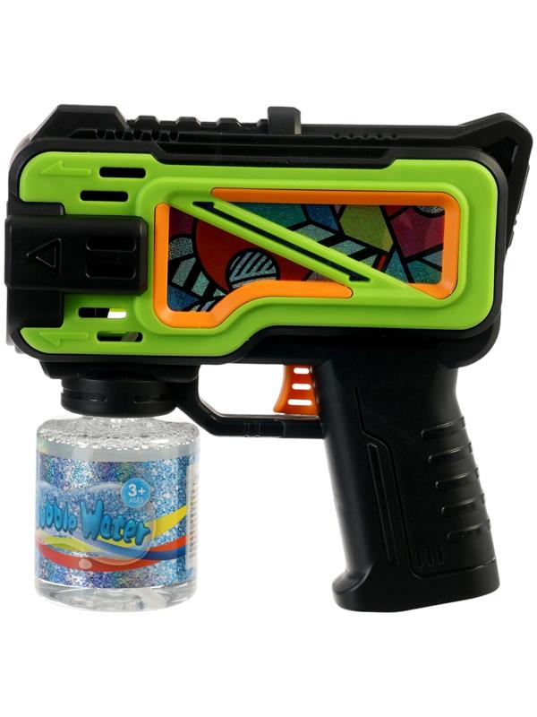 Генератор мыльных пузырей «Пистолет», цвет зелёный, работает от батареек