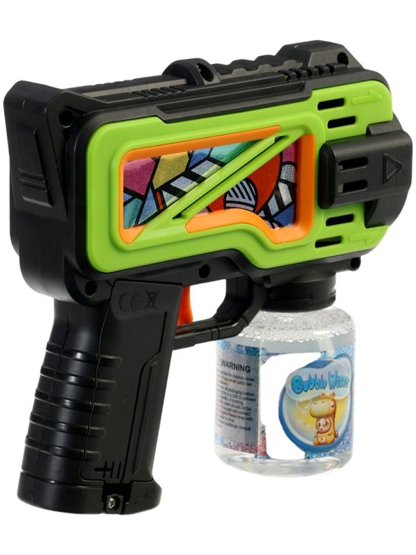 Генератор мыльных пузырей «Пистолет», цвет зелёный, работает от батареек