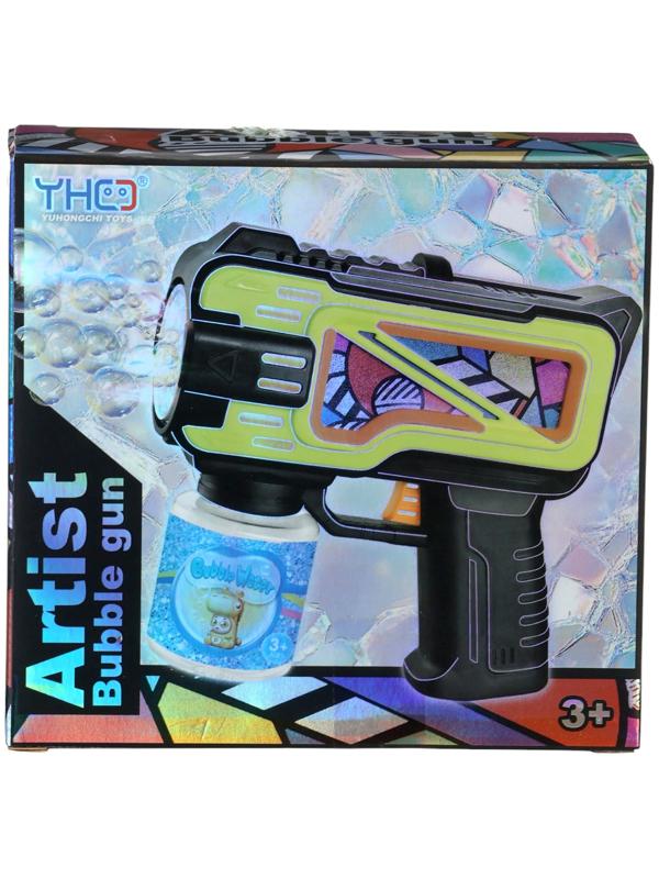 Генератор мыльных пузырей «Пистолет», цвет зелёный, работает от батареек