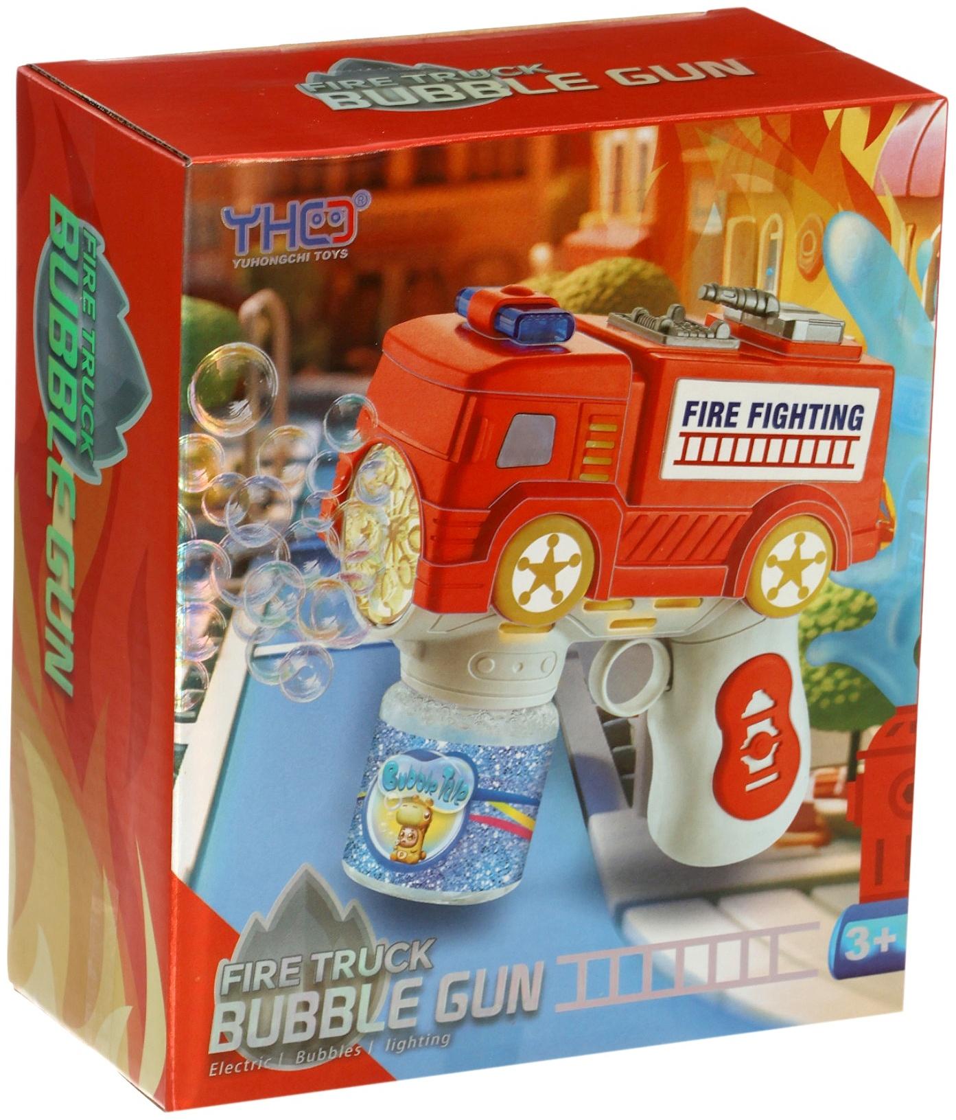 Генератор мыльных пузырей «Пожарная машина», световые эффекты, работает от батареек