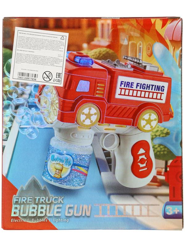 Генератор мыльных пузырей «Пожарная машина», световые эффекты, работает от батареек