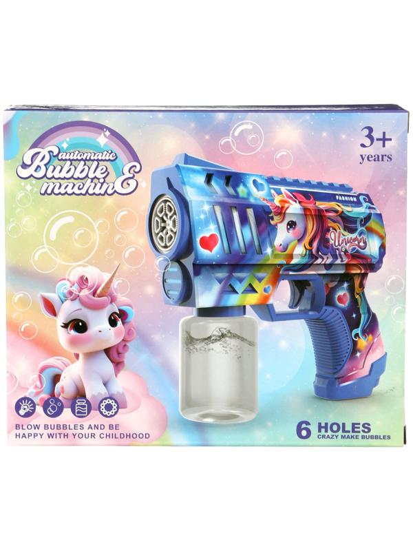 Генератор мыльных пузырей «Единорожка», световые эффекты, работает от батареек