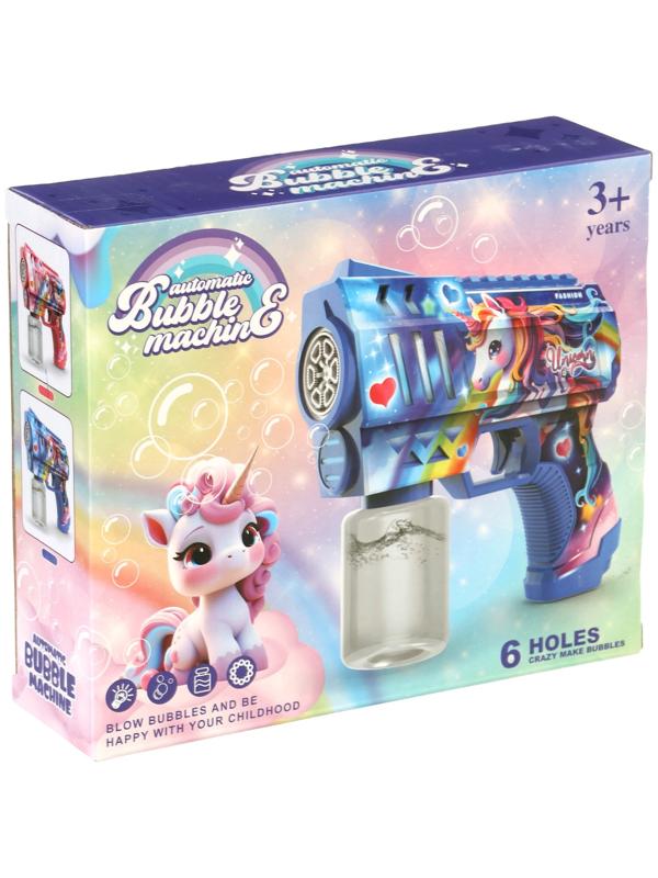 Генератор мыльных пузырей «Единорожка», световые эффекты, работает от батареек