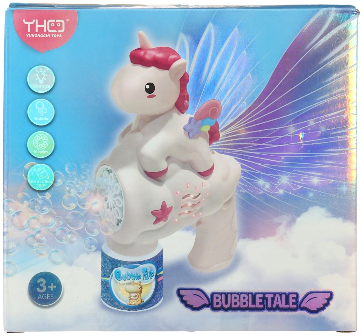 Генератор мыльных пузырей «Единорожка», световые эффекты, работает от батареек