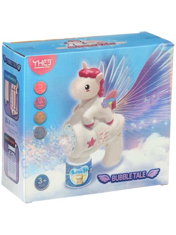 Генератор мыльных пузырей «Единорожка», световые эффекты, работает от батареек