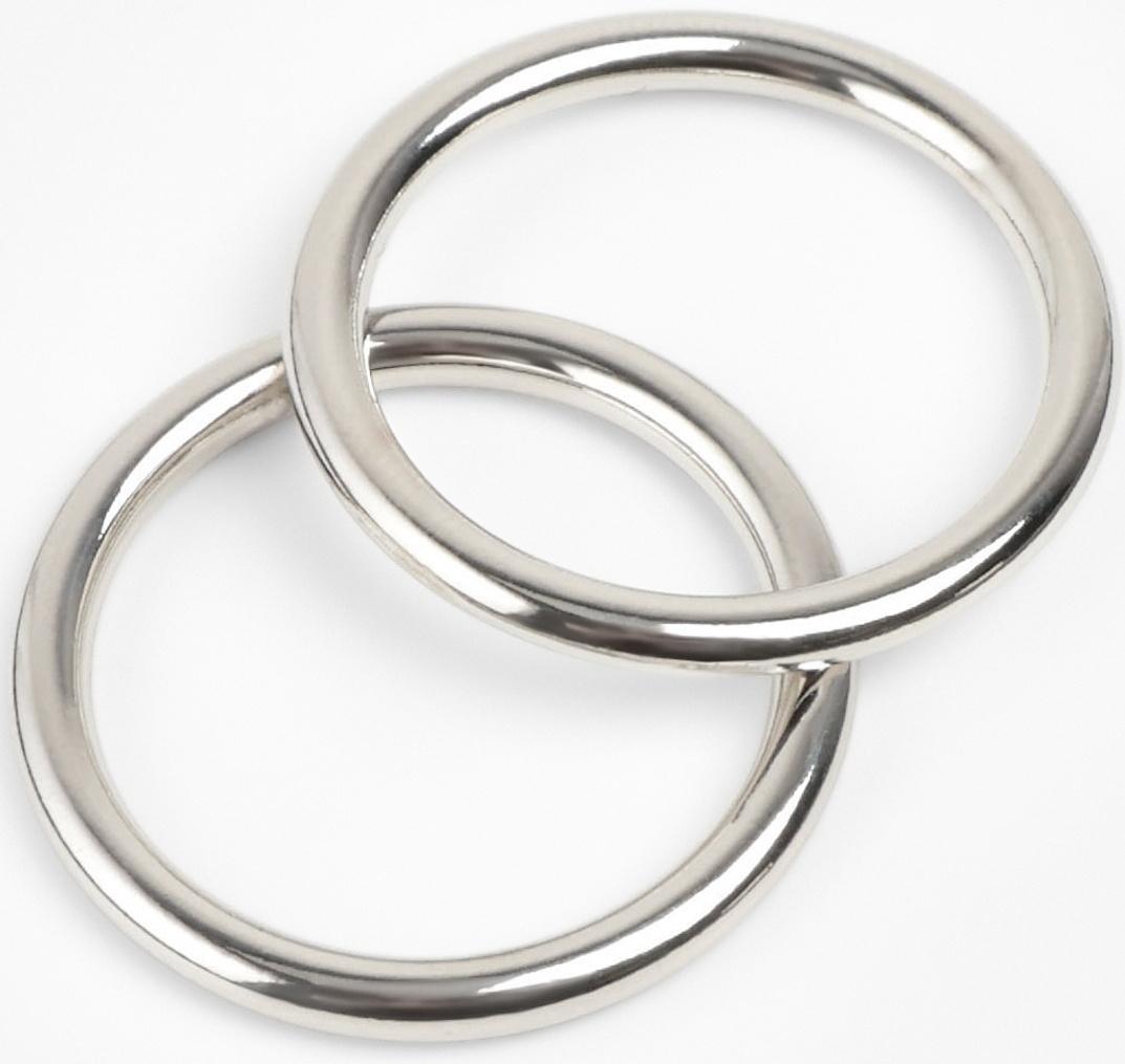 Кольцо литое TEIRA, для сумки, d=20/24 мм, набор 2 шт., 3.1 г, s=2 мм, цвет серебряный