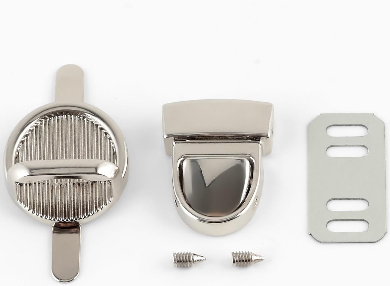 Застёжка для сумки TEIRA, металлическая, 11.9 г, 2.7×2 см, цвет серебряный