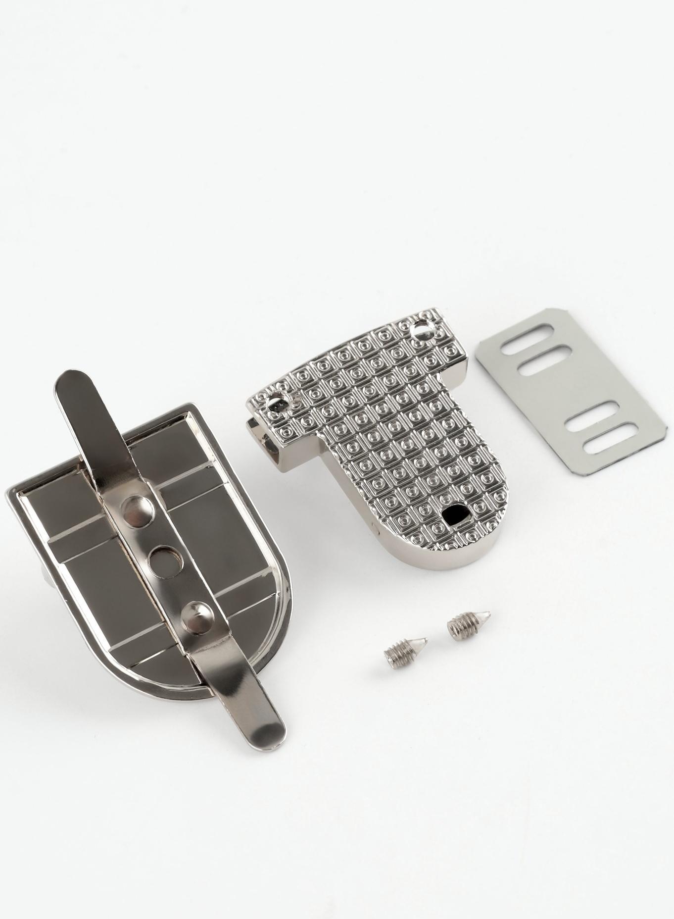 Застёжка для сумки TEIRA, металлическая, 19.5 г, 3.3×2.5 см, цвет серебряный