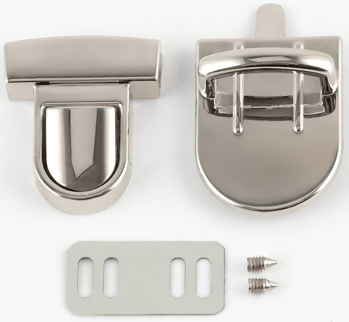 Застёжка для сумки TEIRA, металлическая, 19.5 г, 3.3×2.5 см, цвет серебряный