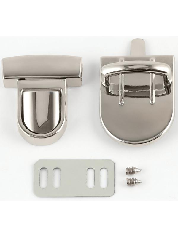 Застёжка для сумки TEIRA, металлическая, 19.5 г, 3.3×2.5 см, цвет серебряный