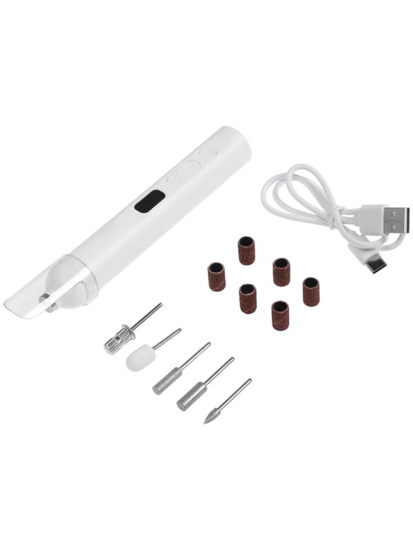 Машинка для маникюра LMM-01-05, 5 насадок, 2 Вт, АКБ, белый