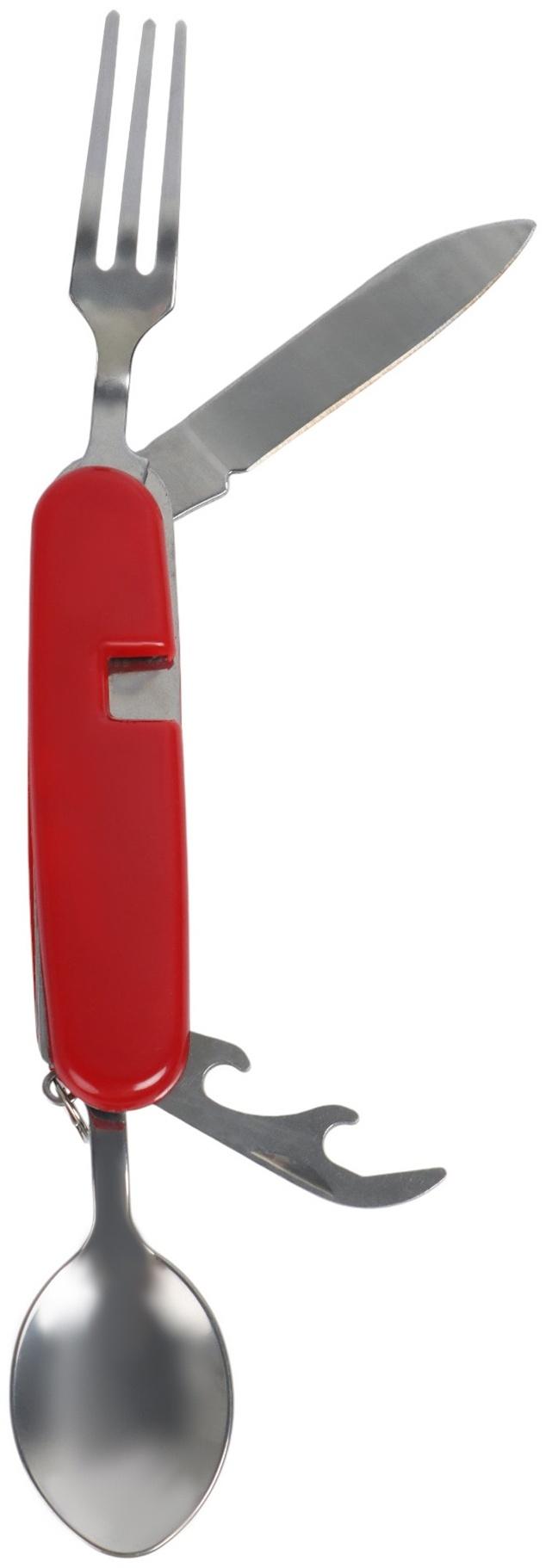 Туристический набор 4  в 1: вилка, ложка, нож, открывашка, складной