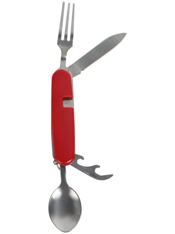 Туристический набор 4  в 1: вилка, ложка, нож, открывашка, складной