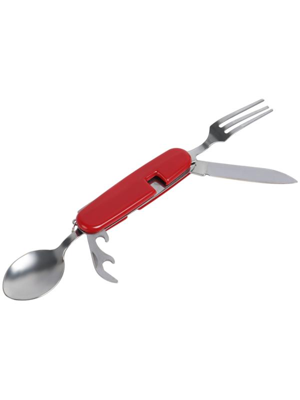 Туристический набор 4  в 1: вилка, ложка, нож, открывашка, складной