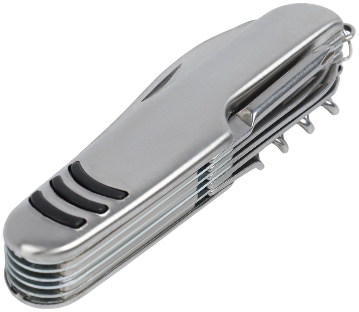 Швейцарский нож 11  в 1: ножницы, отвёртка, нож, штопор, пилы, открывалки, консервный нож, шило, напильник, нитевдеватель