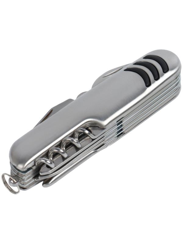 Швейцарский нож 11  в 1: ножницы, отвёртка, нож, штопор, пилы, открывалки, консервный нож, шило, напильник, нитевдеватель