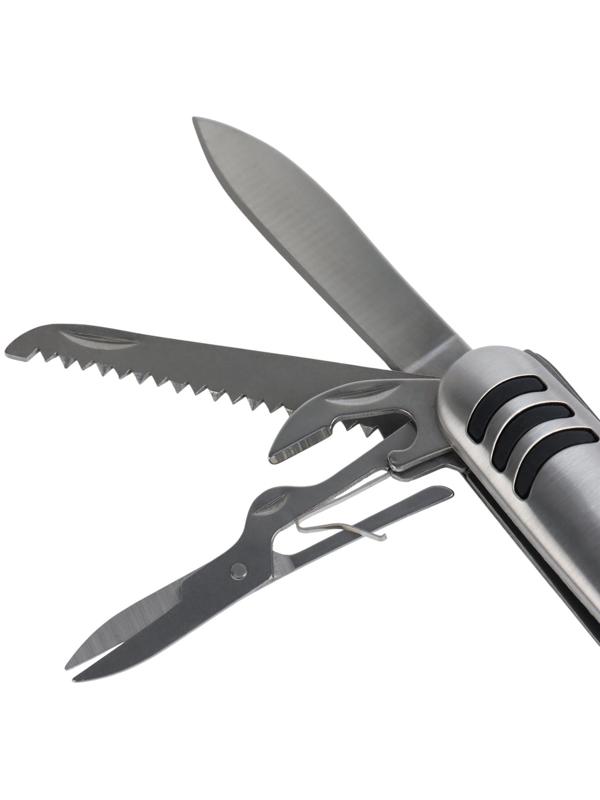 Швейцарский нож 11  в 1: ножницы, отвёртка, нож, штопор, пилы, открывалки, консервный нож, шило, напильник, нитевдеватель