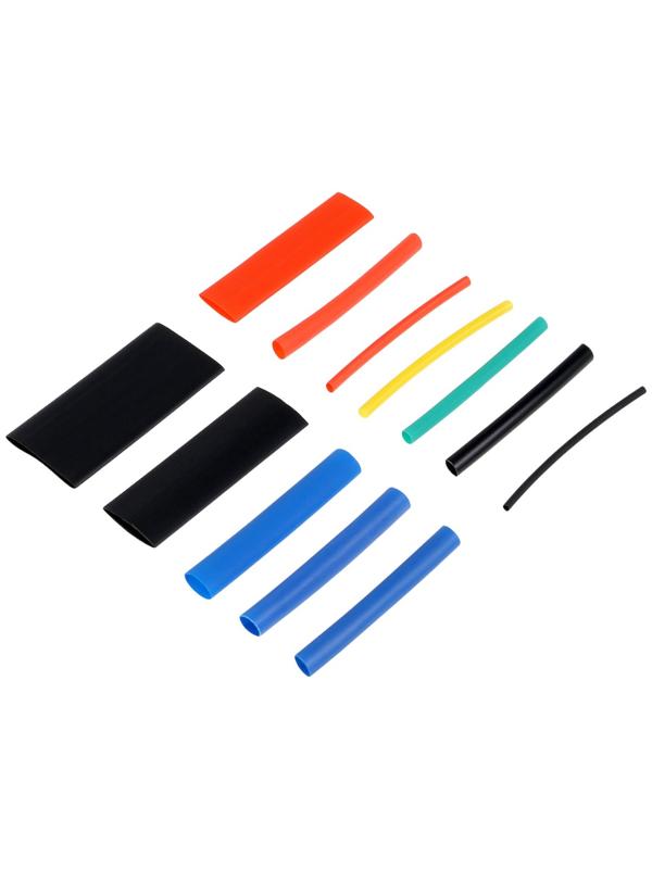 Термоусаживаемая трубка, 1/1.5/2/2.5/3/3.5/4/5/6/7/10/13 мм, набор 750 штук, длина 45 мм, в кейсе