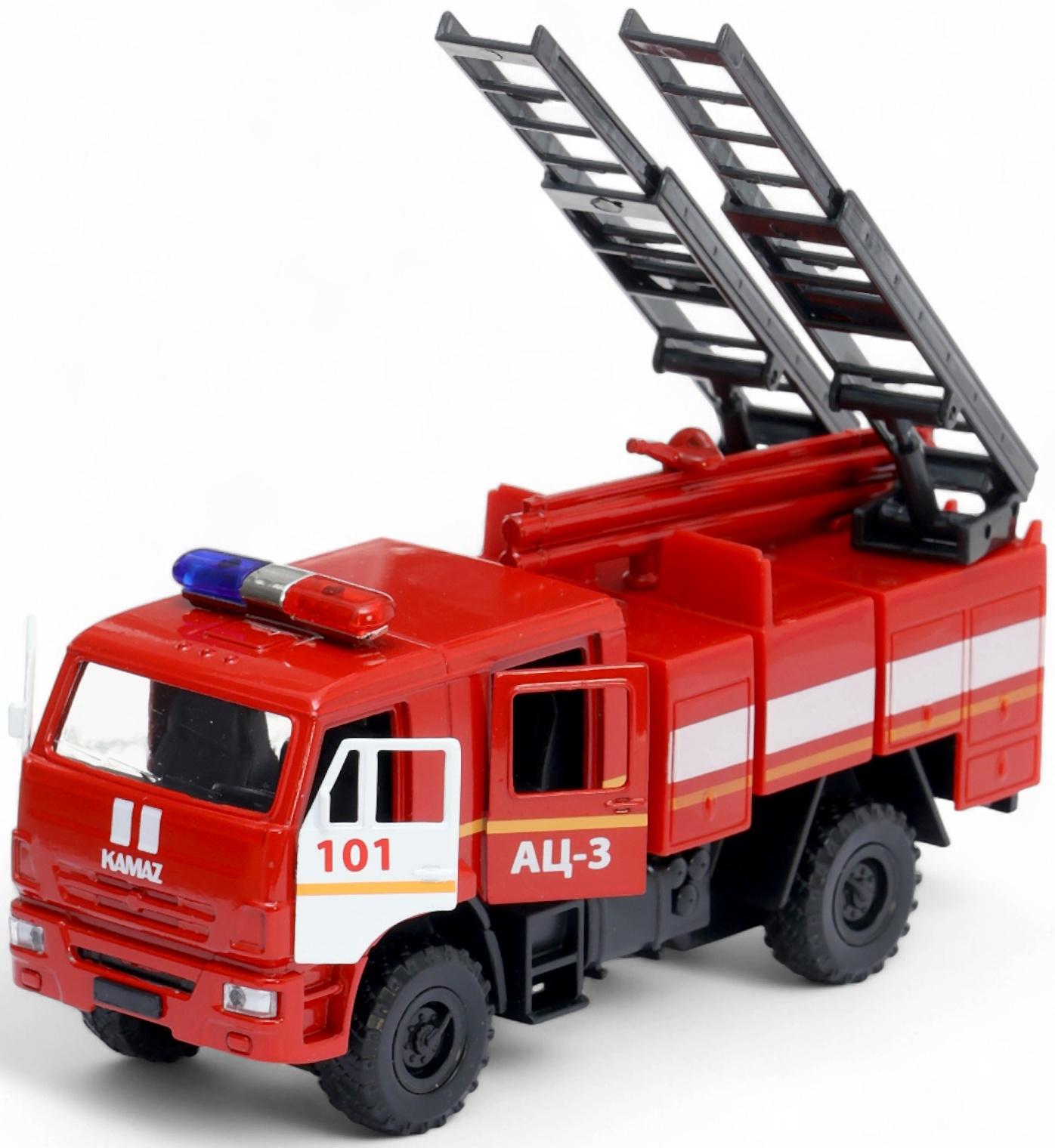 Машинка металлическая «Пожарная автоцистерна», открываются двери, 15 см