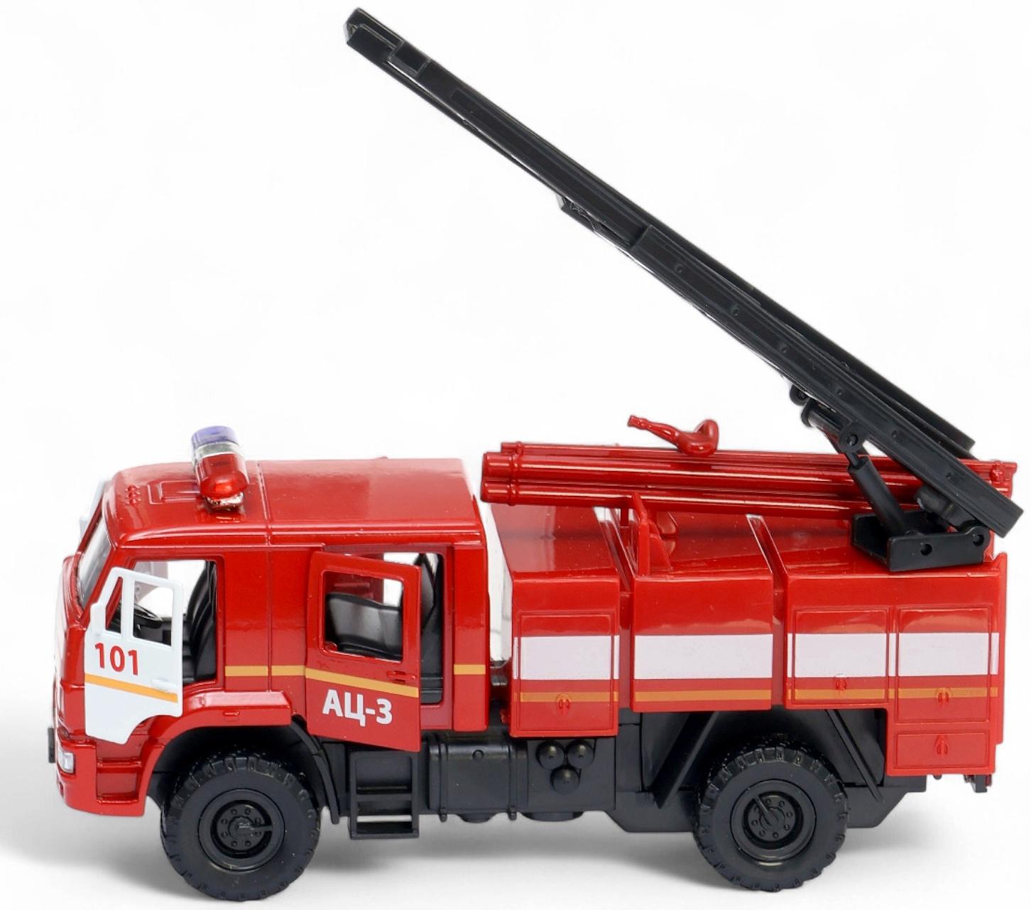 Машинка металлическая «Пожарная автоцистерна», открываются двери, 15 см