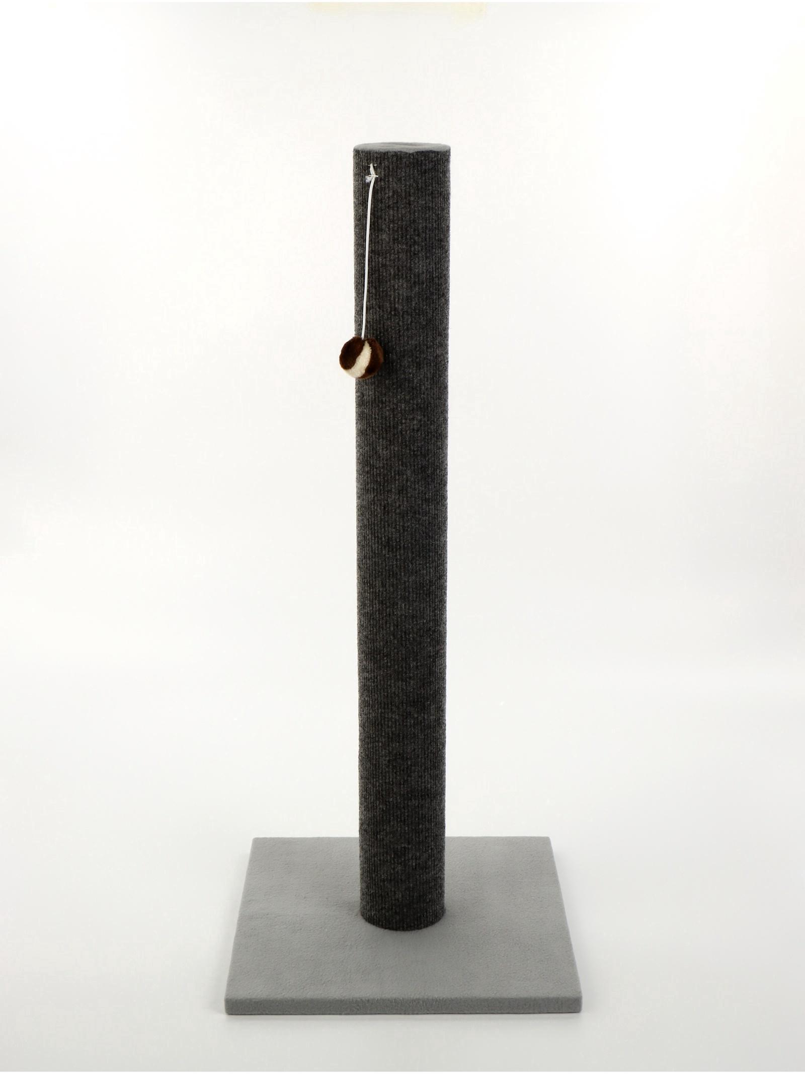 Когтеточка «Столбик» Lowcost ковролиновая с игрушкой, 35×35×85 см, микс цветов