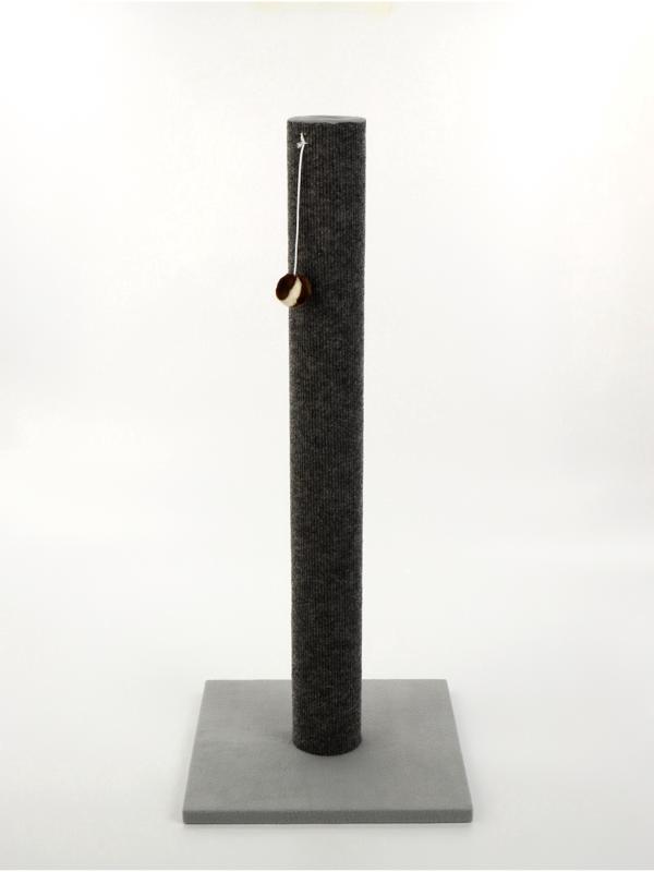 Когтеточка «Столбик» Lowcost ковролиновая с игрушкой, 35×35×85 см, микс цветов