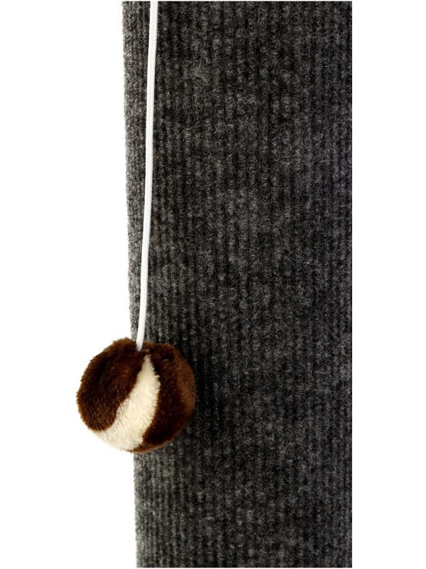 Когтеточка «Столбик» Lowcost ковролиновая с игрушкой, 35×35×85 см, микс цветов